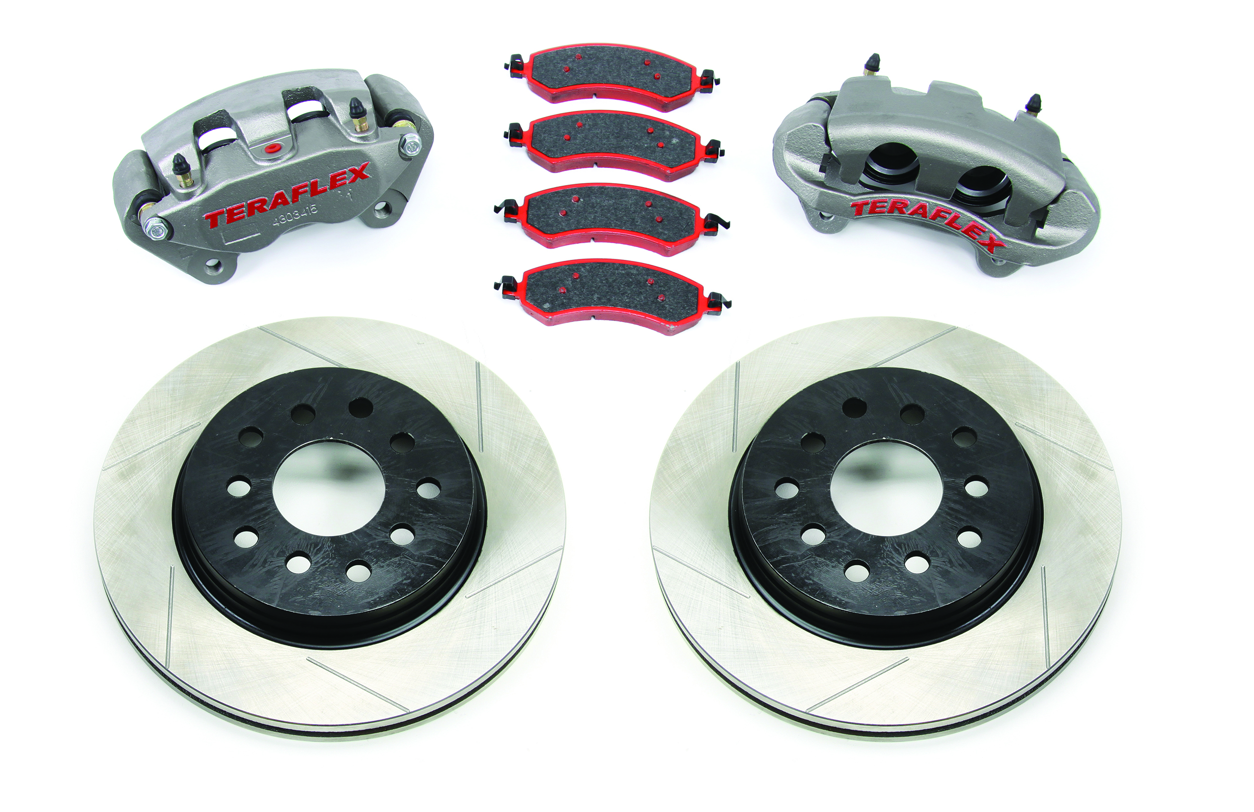 TeraFlex JK: Front Big Brake Kit w/ Slotted Rotors - 5x5 in. &amp; 5x5.5 in.